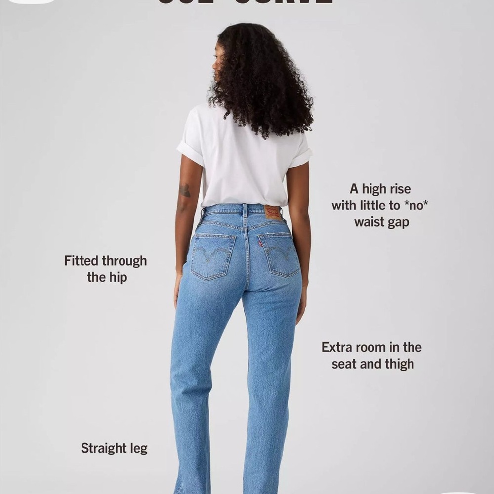 Levis 509 Curve, Light Blue, High Waisted, Straight Leg